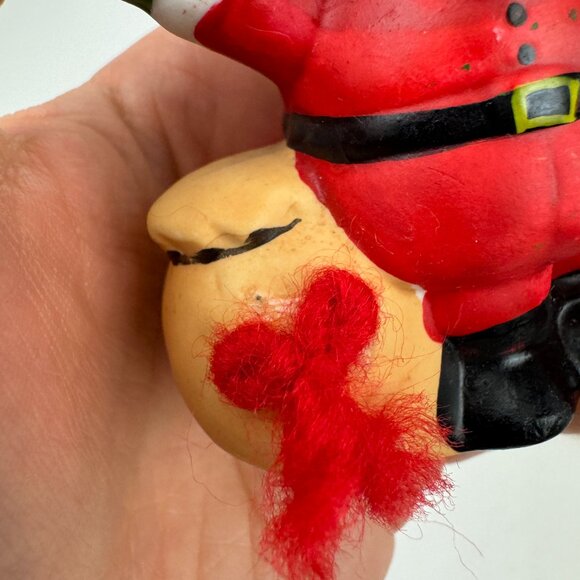 Vtg‎ Small Ceramic Porcelain Santa Clause Christmas Bell Gifts Candy Cane Jolly - Picture 6 of 9